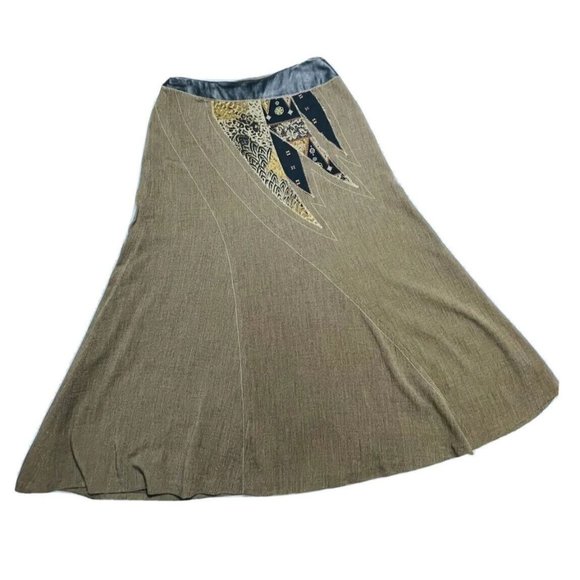 KOOS OF COURSE ART TO WEAR Skirt Tweed Animal Print Leather Women's Size 12 - Picture 4 of 10